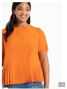 Eloquii Plus Size Bright Pink Peplum Blouse - Size 16